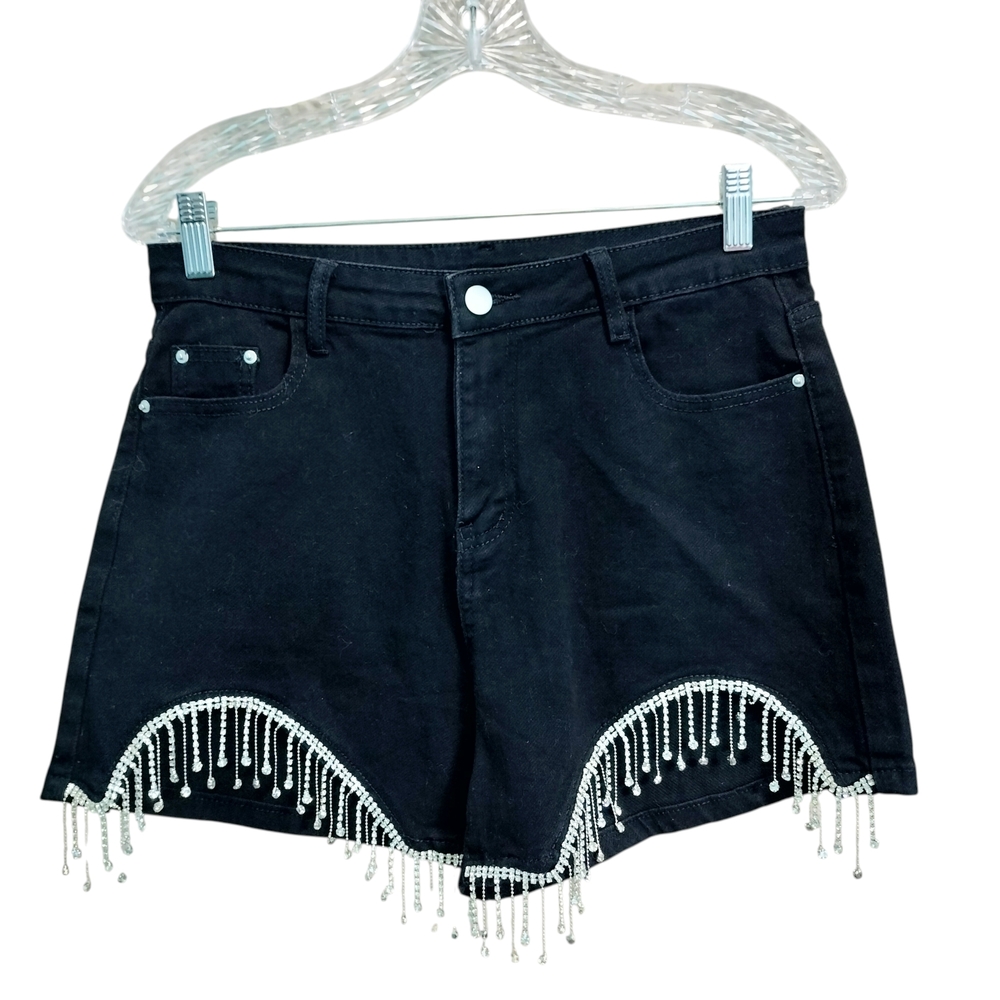 Black Beaded Women's Shorts
